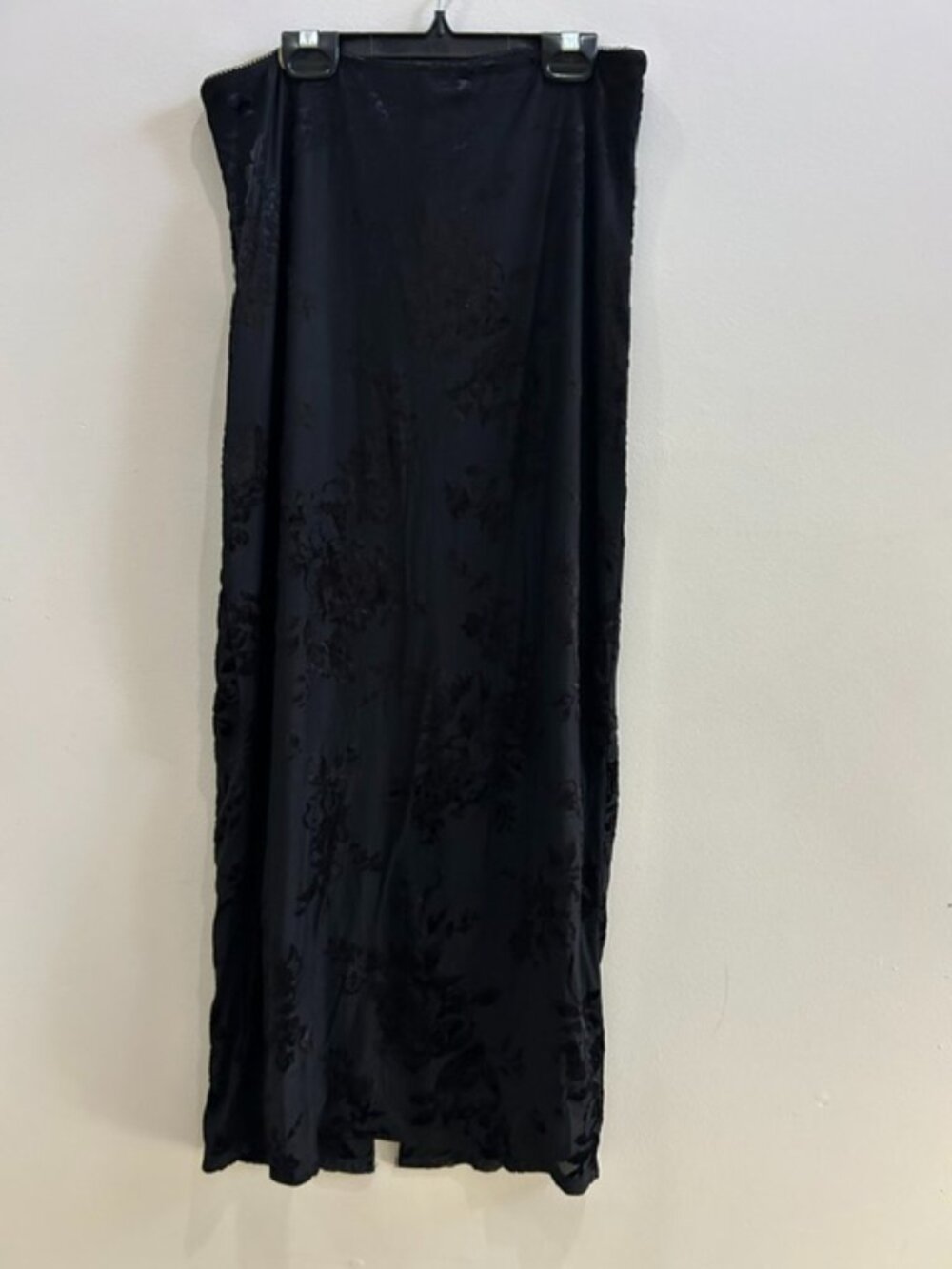 Garage Burnout Velvet Maxi Skirt Jet Black Floral NWT M